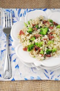 Brown Rice with Broccoli & Bacon recipe