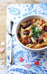 Minestrone Soup Recipe with Chickpeas & Kidney Beans